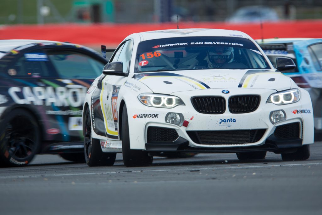 A BMW M235i Racing Cup spun out at Silverstone.